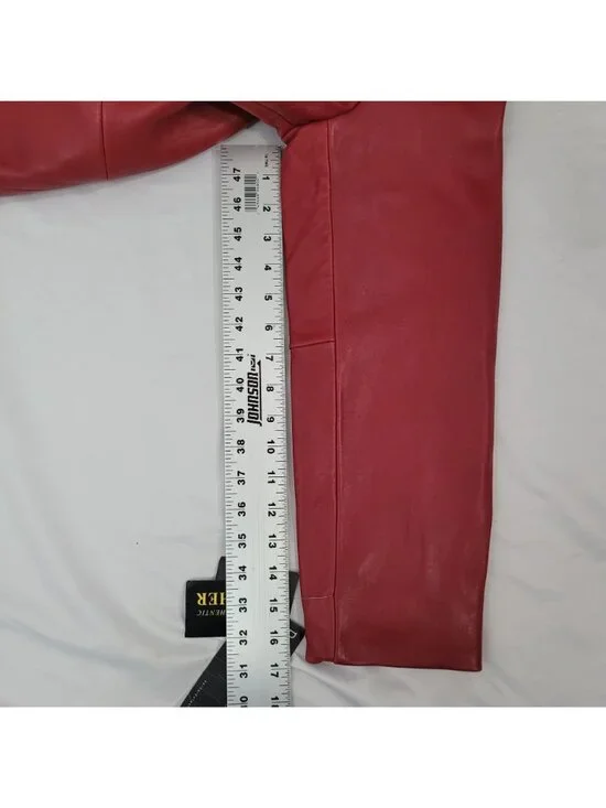 Bernardo Collection Women's Red Leather Blazer Jacket Size XL NWT - Picture 9 of 11